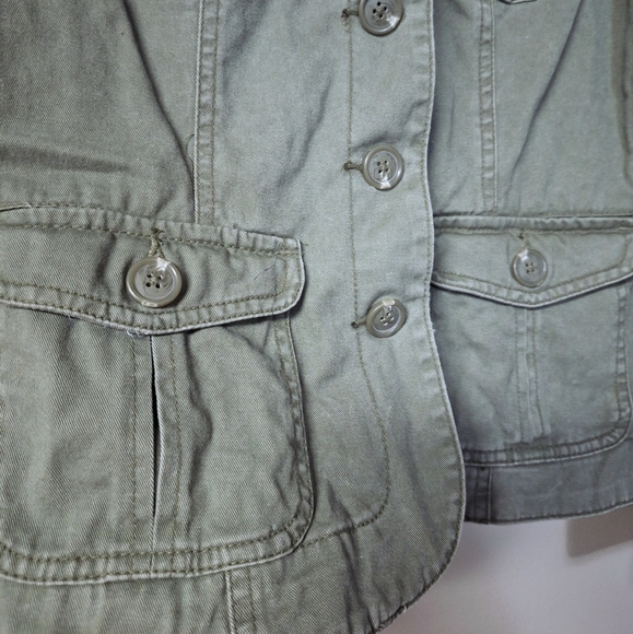 St. John's Bay 4 Pockets Utility Cargo Jacket 100% Cotton Green Medium - Picture 5 of 11